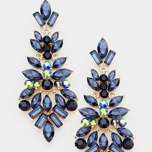 Crystal flower statement earrings